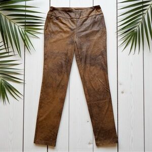 LISETTE L Montréal Faux Suede Brown Distressed Pants - Size 10 (US)
